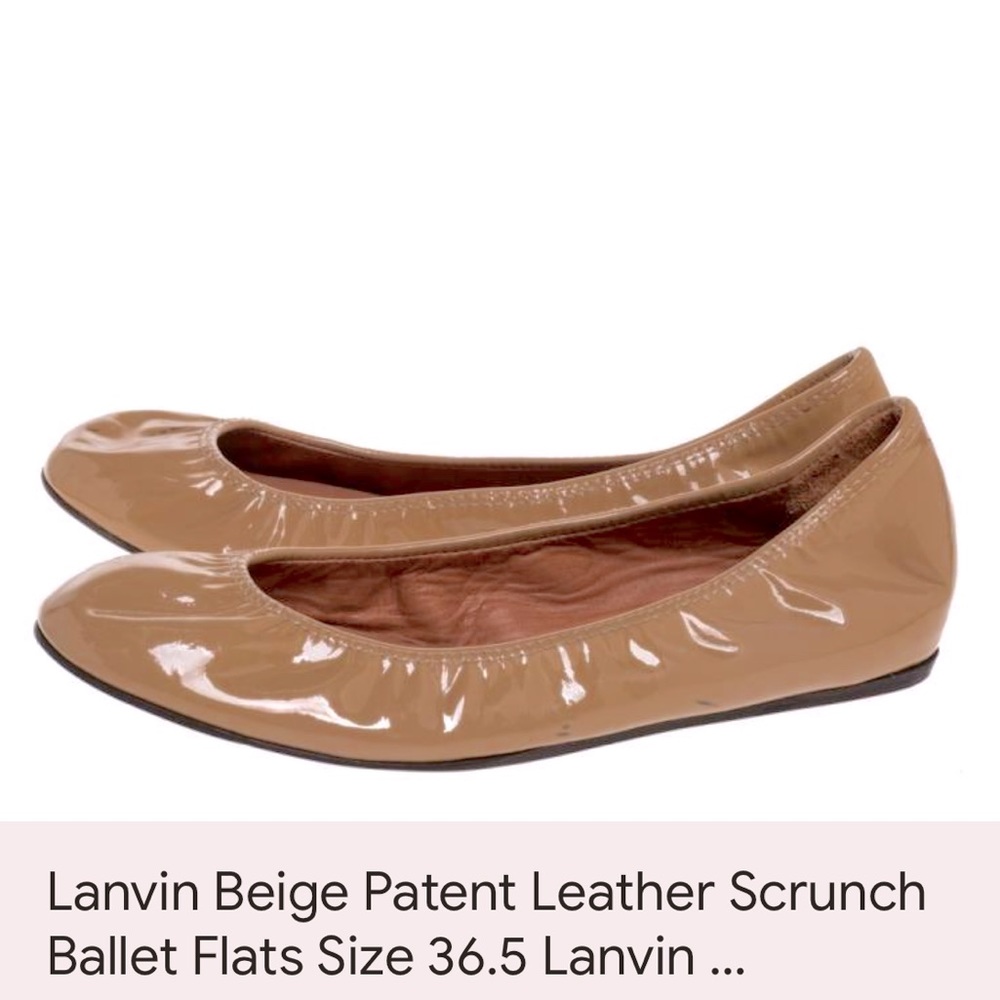 Lanvin classic ballet flat in nude patent calfskin